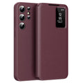 Husă flip Techsuit SmartView Galaxy S25 Ultra – Roșu – imagine 1