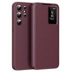 Husă flip Techsuit SmartView Galaxy S25 Ultra – Roșu – imagine 1