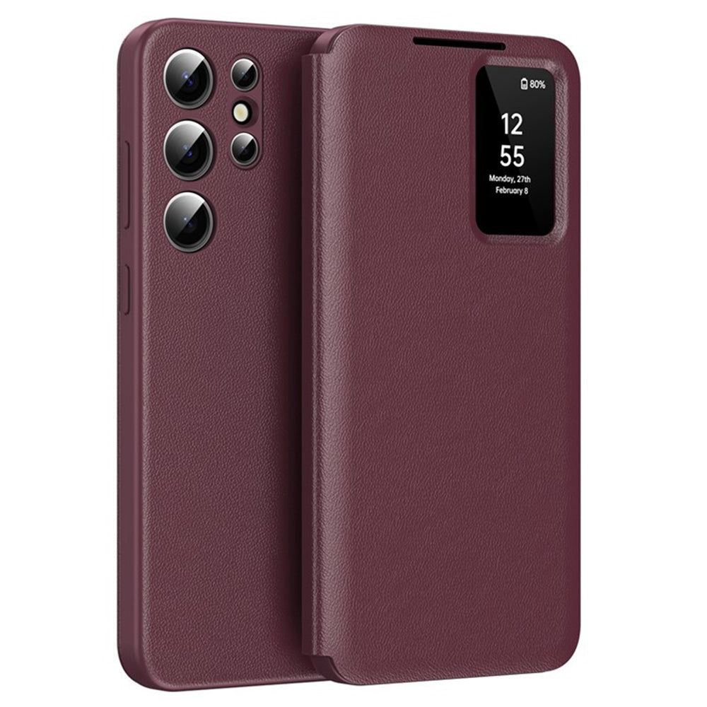 Husă flip Techsuit SmartView Galaxy S25 Ultra – Roșu – imagine 1