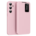 Husă flip Techsuit SmartView Galaxy S25 – Roz – imagine 1