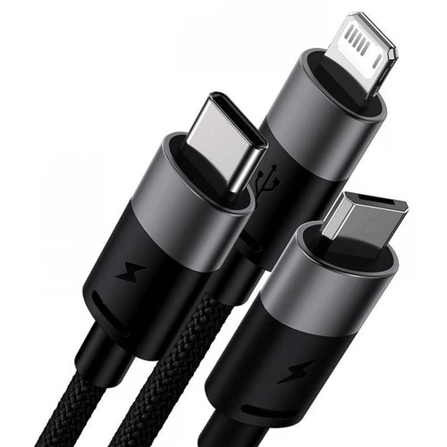 Cablu 3 în 1 Baseus StarSpeed USB-C, Lightning, Micro-USB – imagine 2