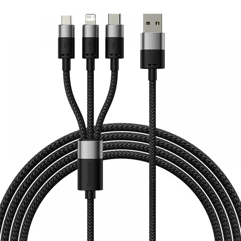 Cablu 3 în 1 Baseus StarSpeed USB-C, Lightning, Micro-USB – imagine 1