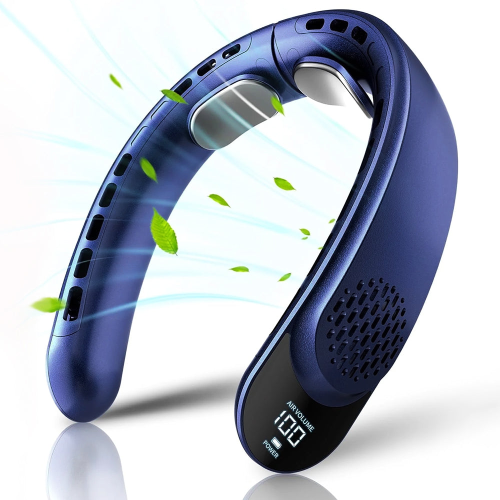 Ventilator de gât silențios, răcire 360°, albastru – Techsuit S8 – imagine 1