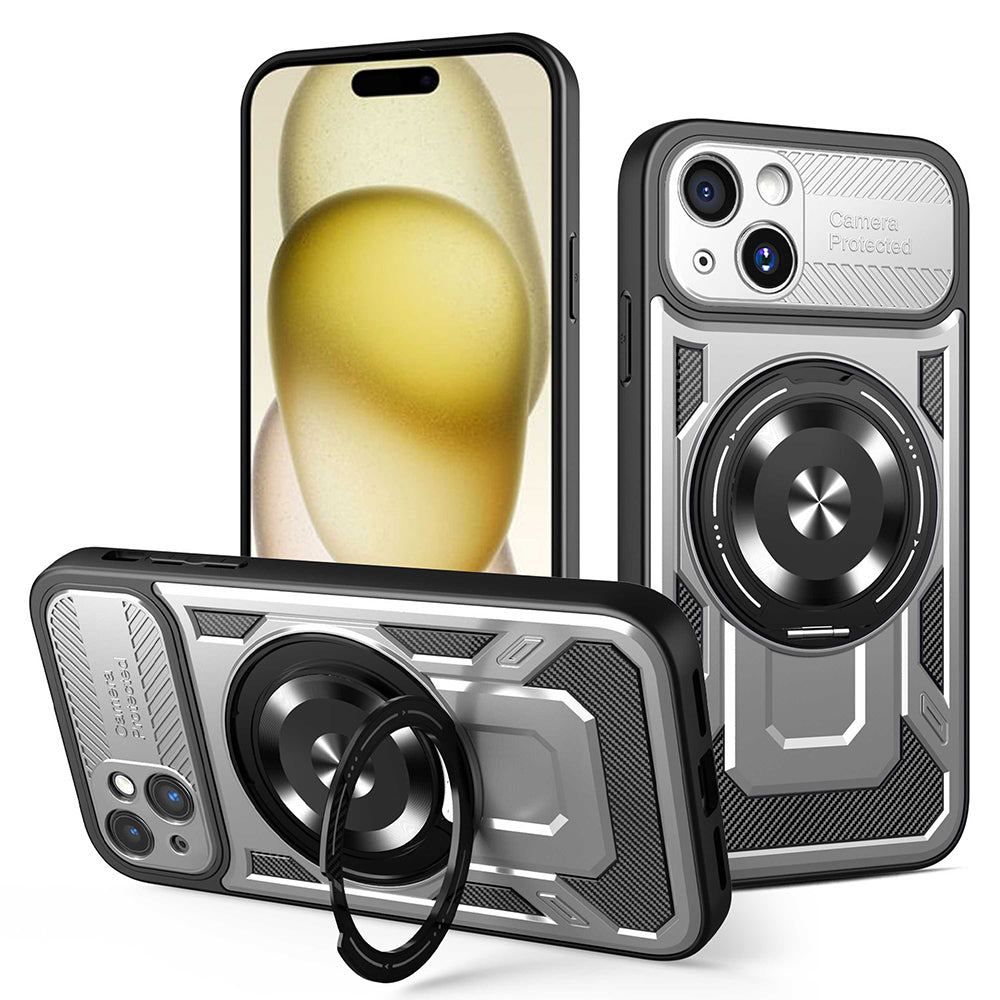Husă Techsuit RuggedCam MagSafe cu stand iPhone 15 Plus – Gri – imagine 3