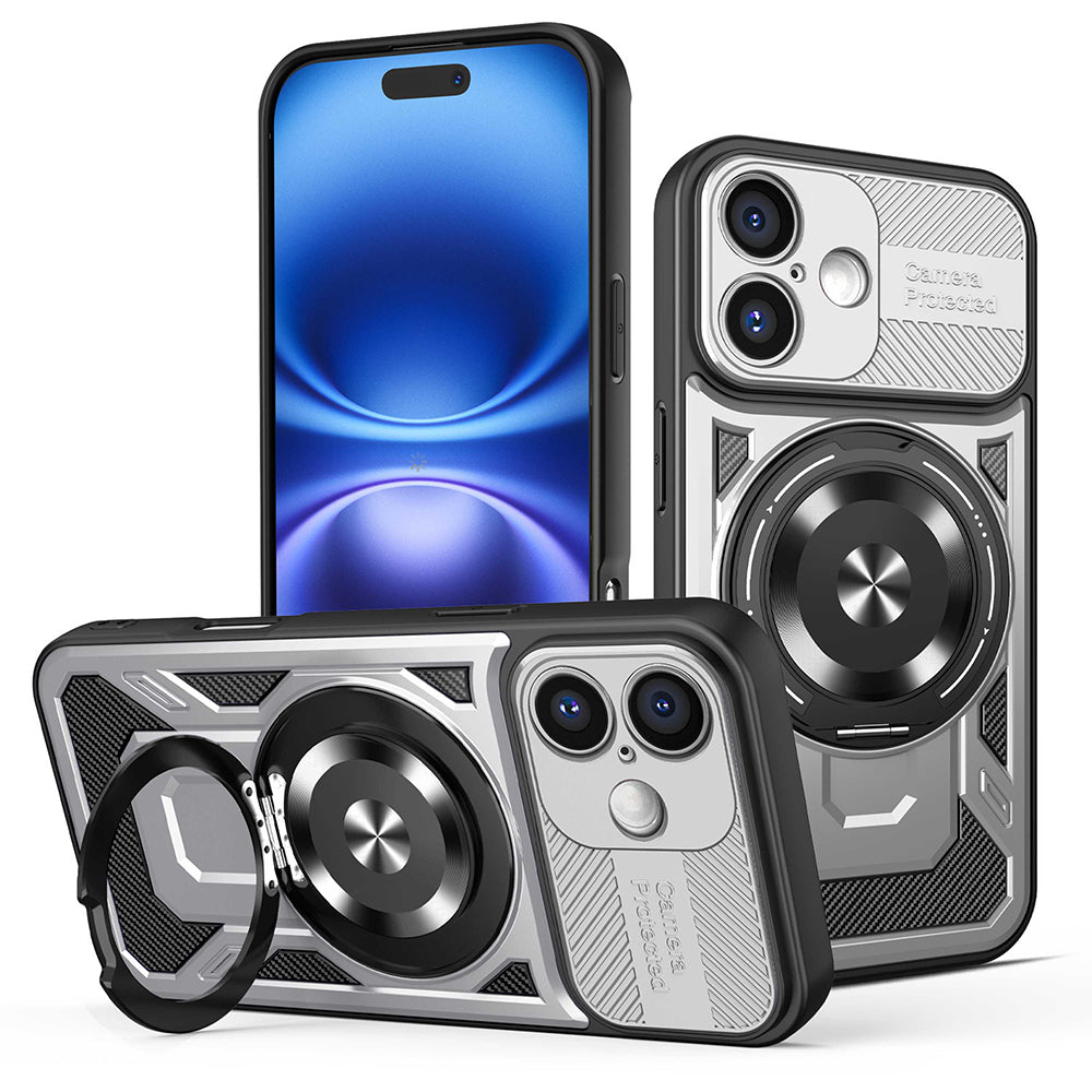 Husă Techsuit RuggedCam MagSafe cu stand iPhone 16 Plus – Gri – imagine 2