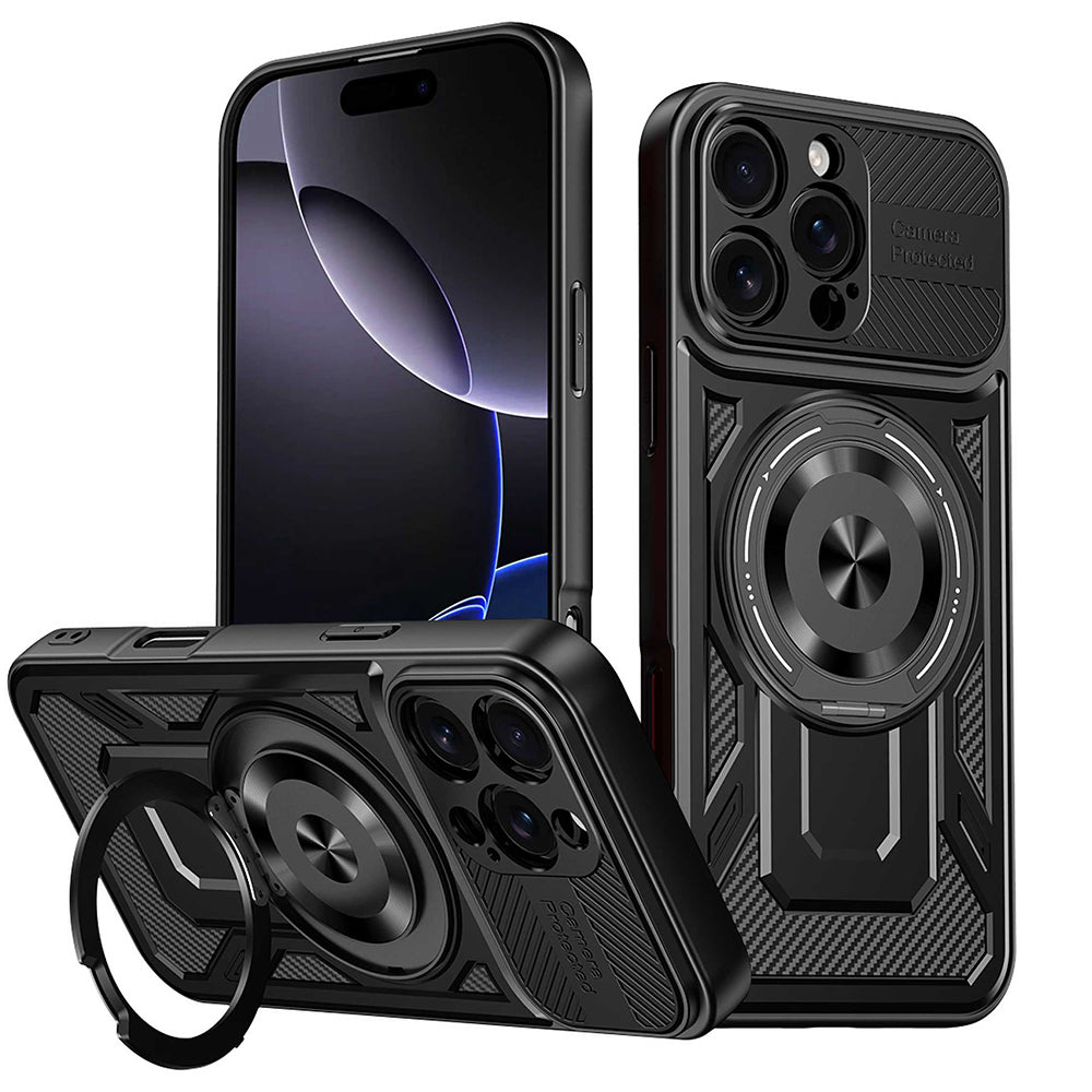 Husă Techsuit RuggedCam MagSafe cu stand iPhone 16 Pro – Negru – imagine 3