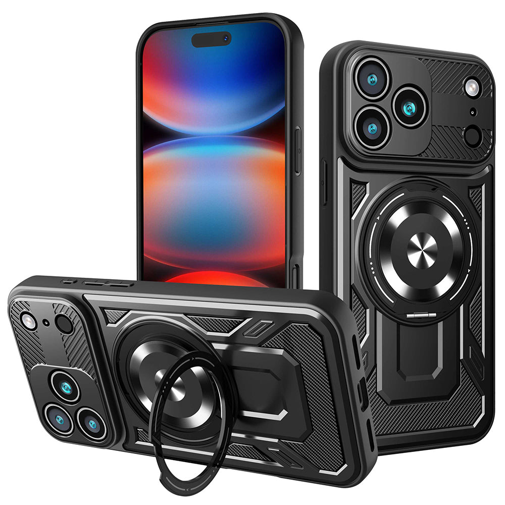 Husă Techsuit RuggedCam MagSafe cu stand iPhone 17 Pro Max – Negru – imagine 4