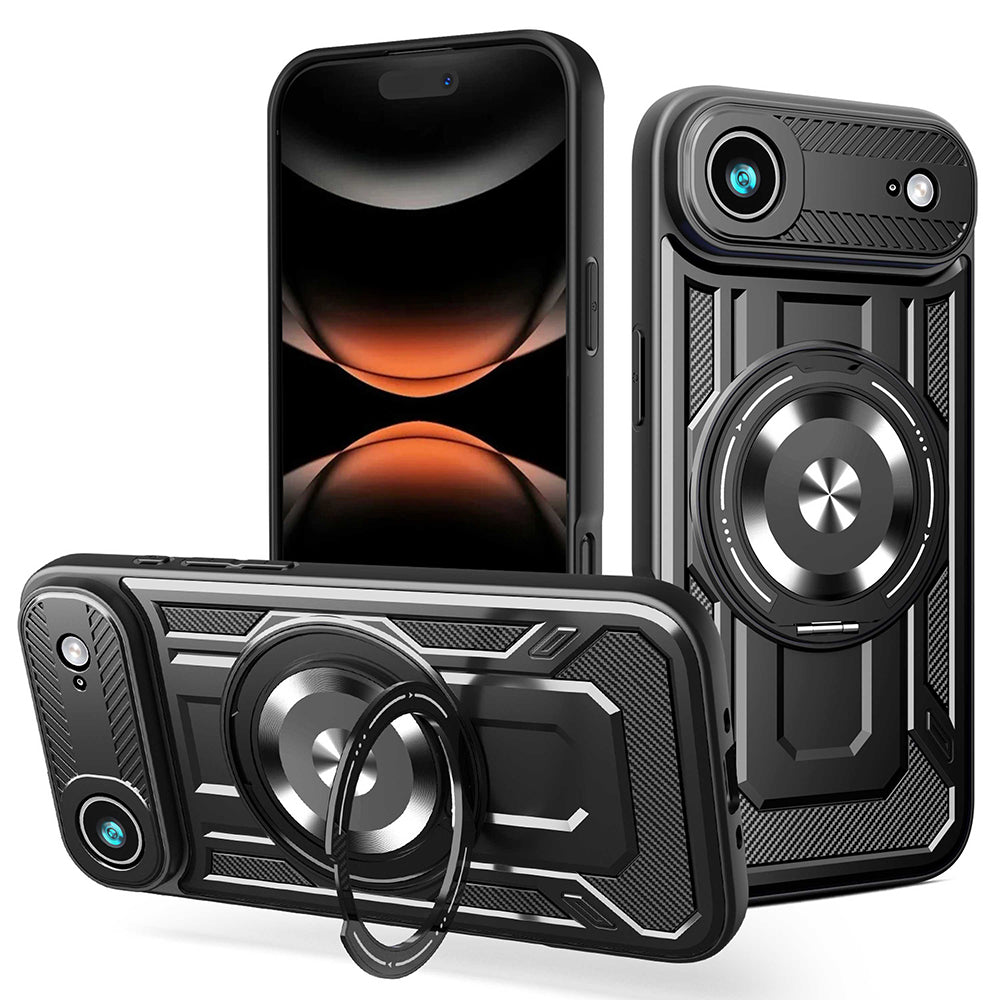 Husă Techsuit RuggedCam MagSafe cu stand iPhone Air – Negru – imagine 3