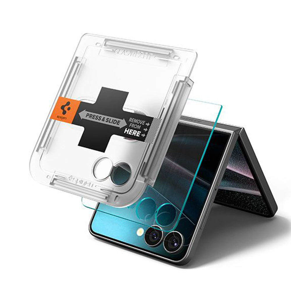 Folie de sticlă Spigen Glas.tR EZ Fit HD pentru Samsung Galaxy Z Flip7 / Z Flip8 – 1 folie – imagine 2
