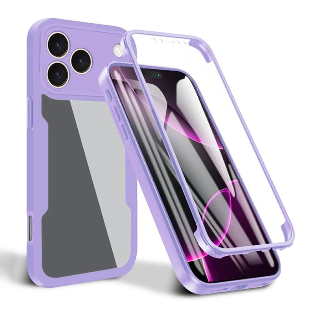Husă 360 Techsuit ColorVerse cu folie de ecran iPhone 17 Pro – Mov – imagine 1