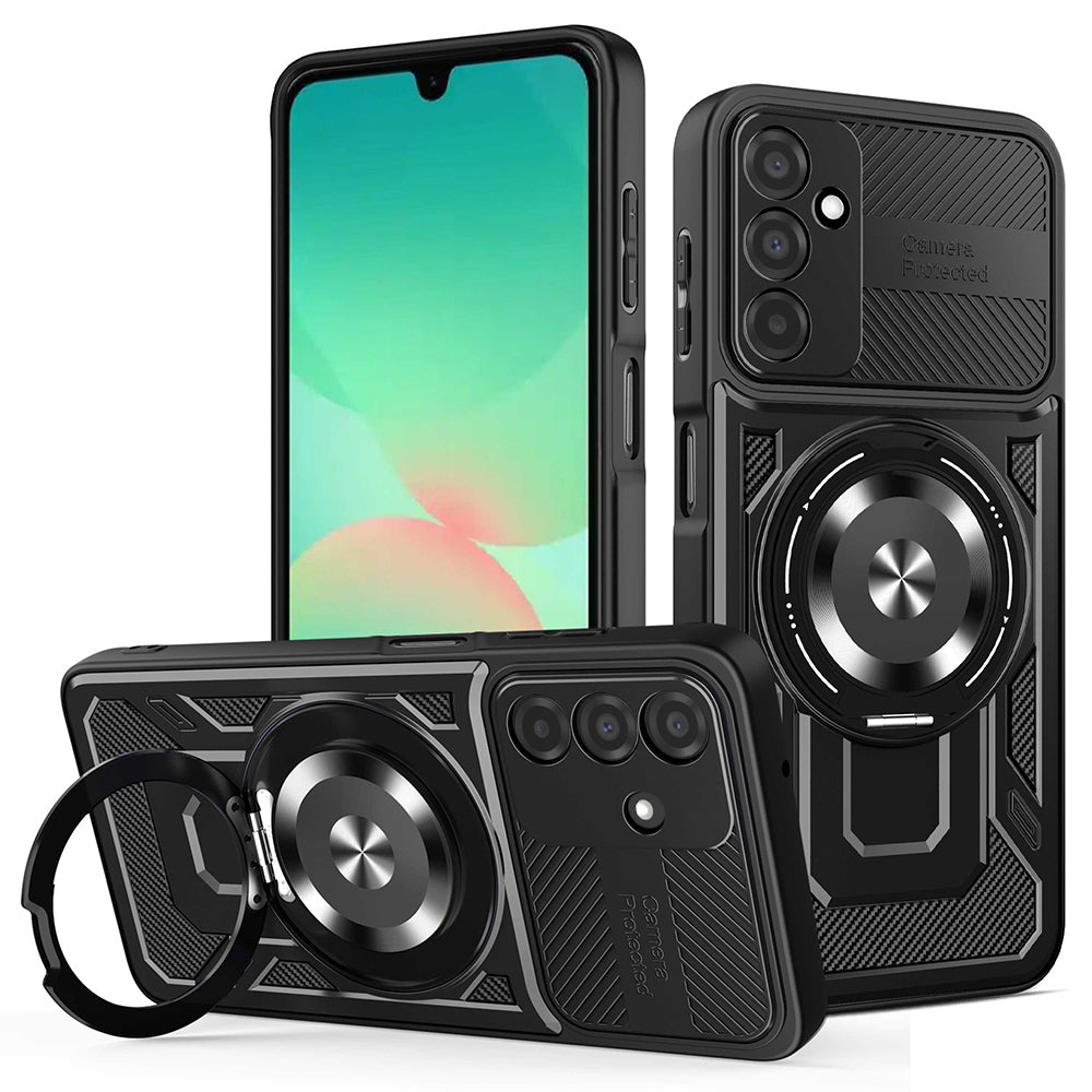 Husă Techsuit RuggedCam MagSafe cu stand Galaxy A26 5G – Negru – imagine 3