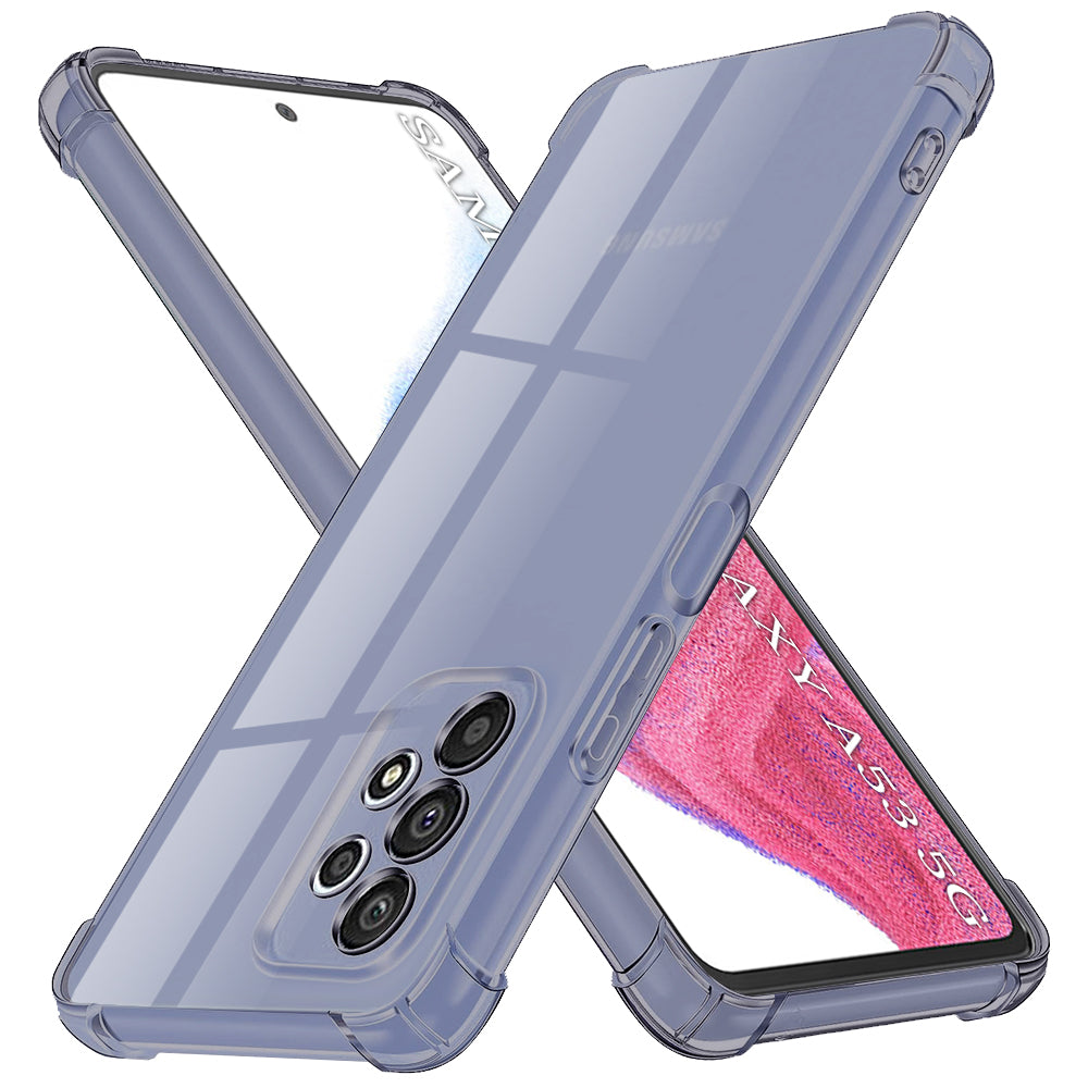 Husă transparentă Techsuit Shockproof Clear Silicone Galaxy A53 5G – Negru fumuriu – imagine 2