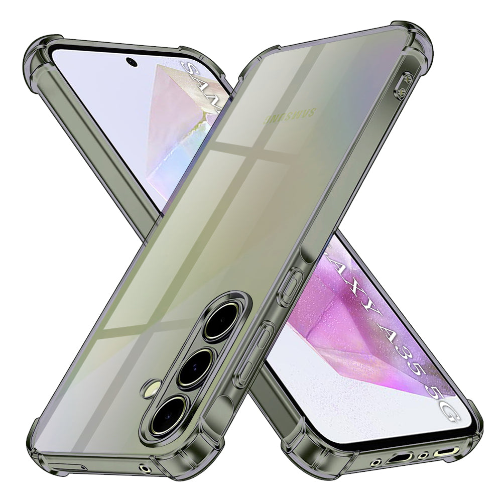 Husă transparentă Techsuit Shockproof Clear Silicone Galaxy A35 5G – Negru fumuriu – imagine 2