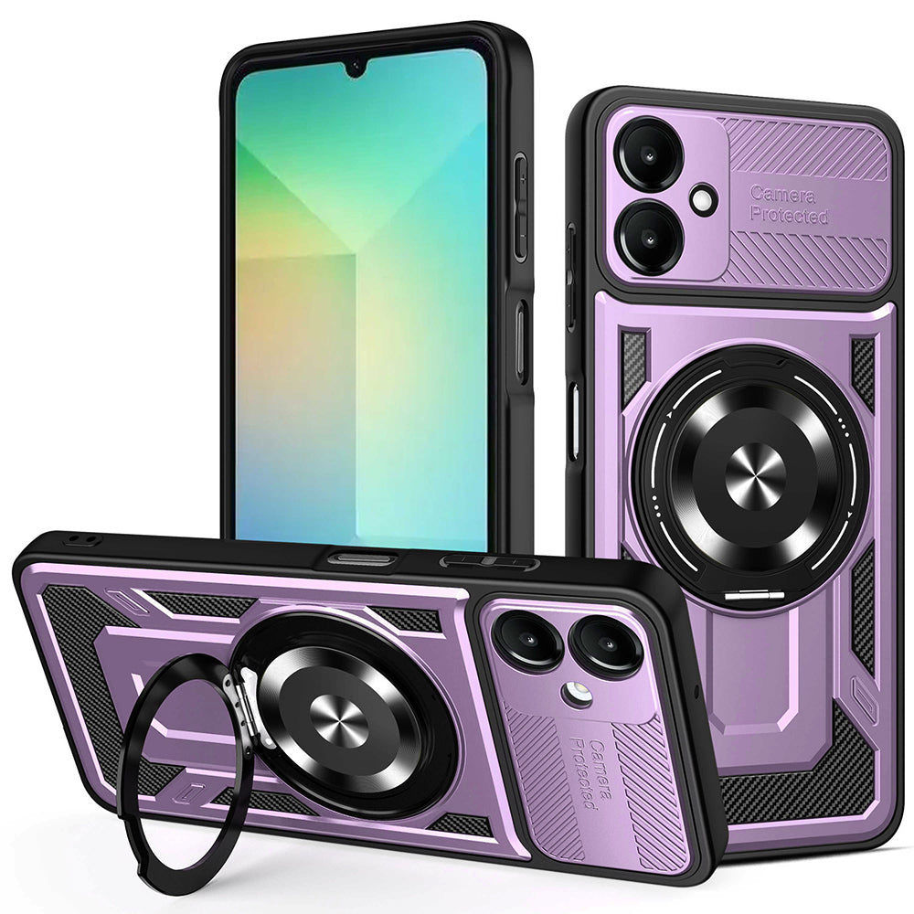 Husă Techsuit RuggedCam MagSafe cu stand Galaxy A06 – Mov – imagine 2