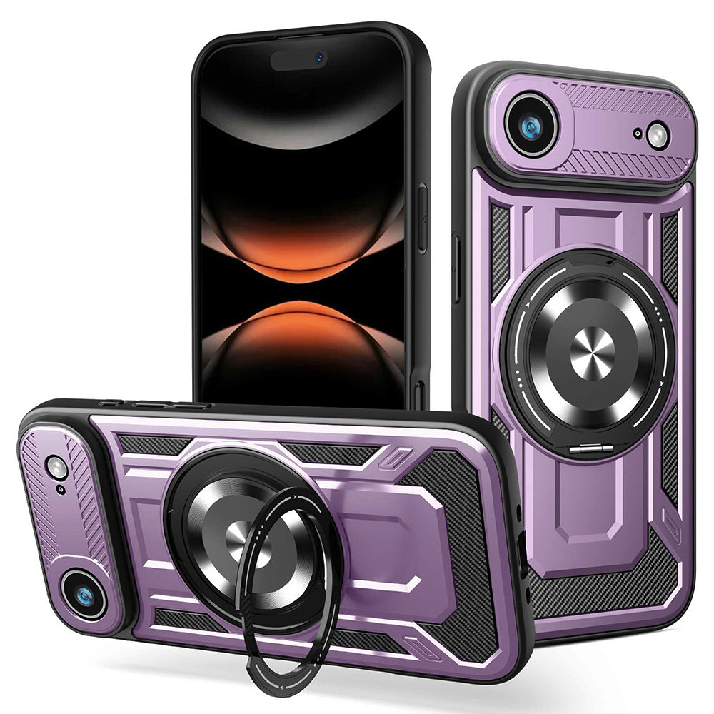 Husă Techsuit RuggedCam MagSafe cu stand iPhone Air – Mov – imagine 1