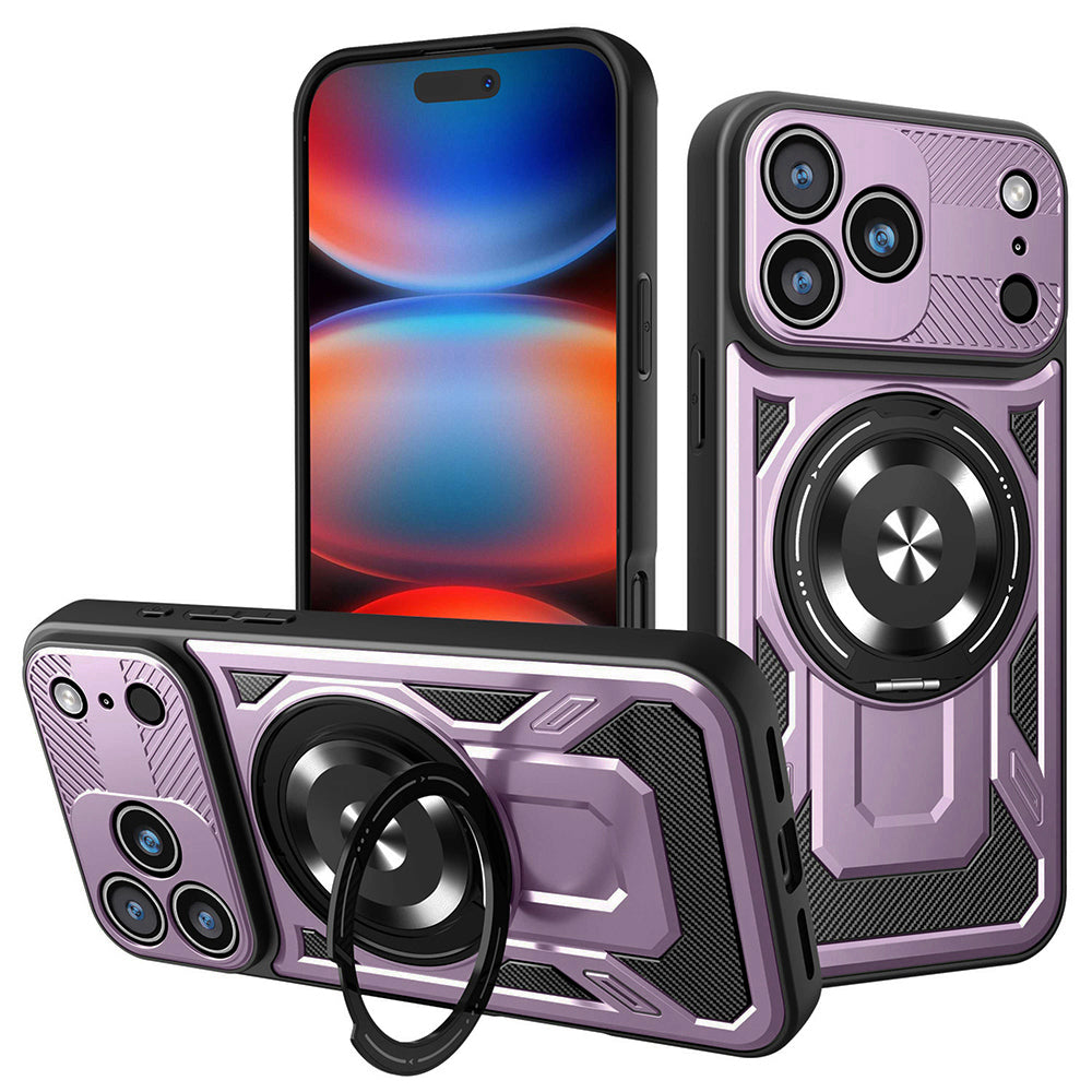 Husă Techsuit RuggedCam MagSafe cu stand iPhone 17 Pro Max – Mov – imagine 2