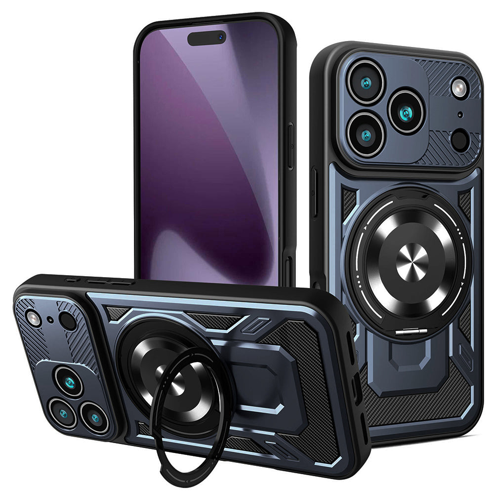 Husă Techsuit RuggedCam MagSafe cu stand iPhone 17 Pro – Albastru – imagine 4