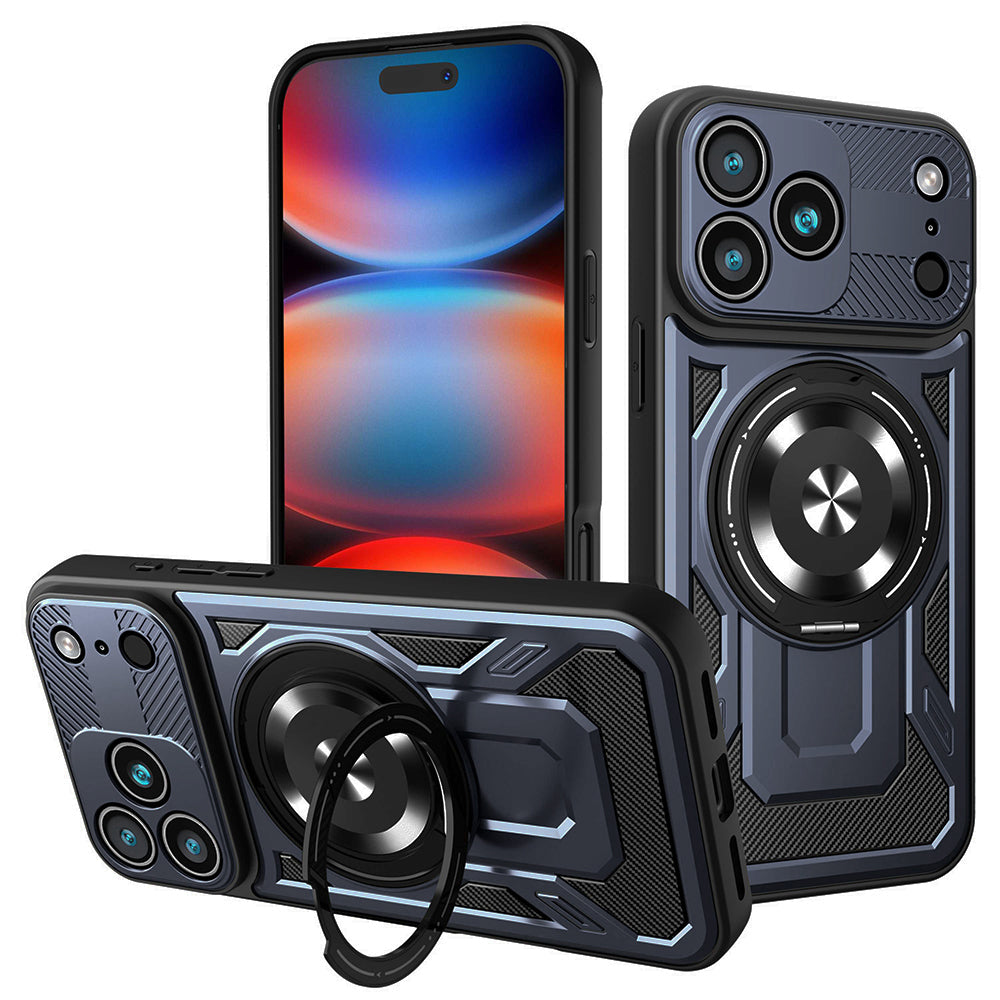 Husă Techsuit RuggedCam MagSafe cu stand iPhone 17 Pro Max – Albastru – imagine 1