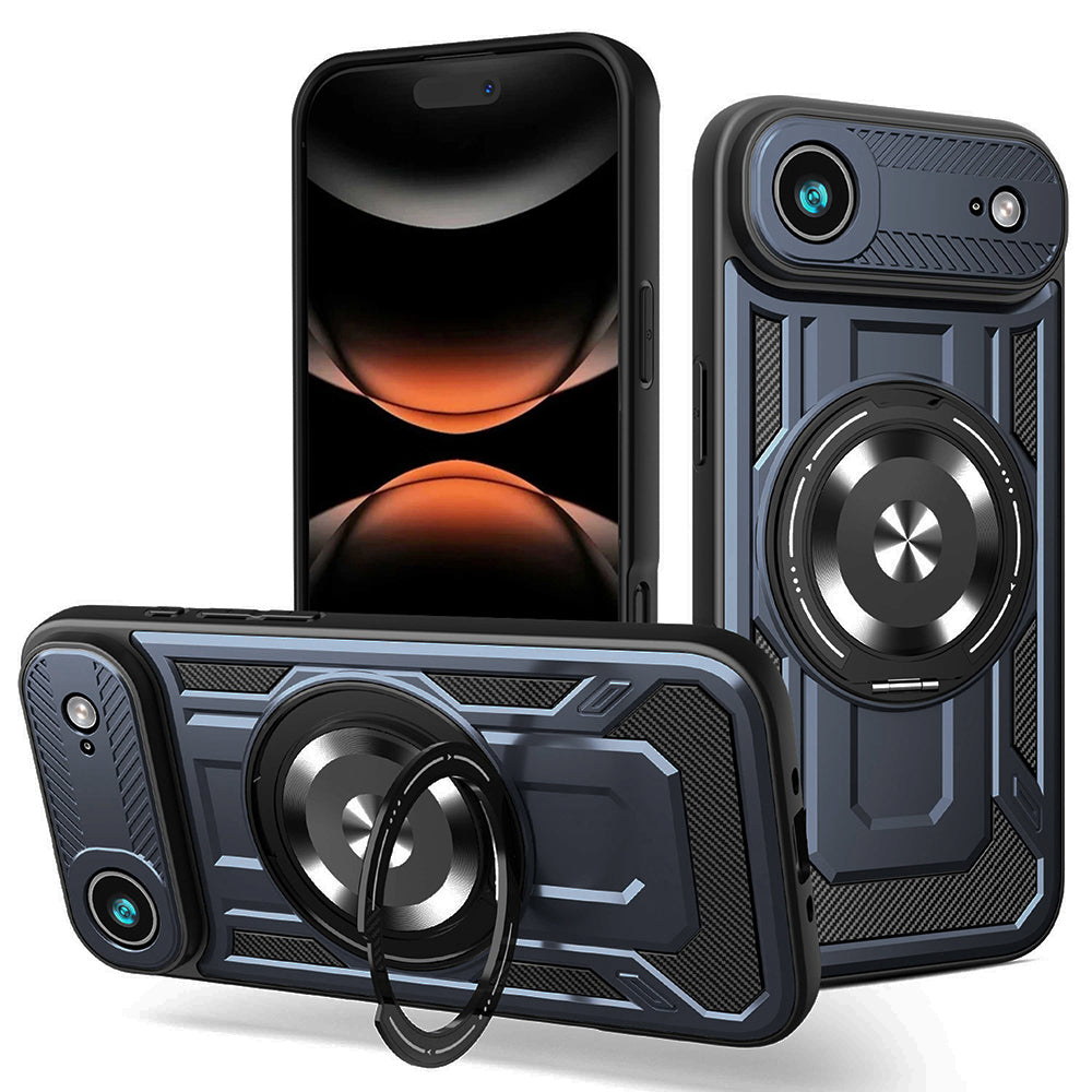 Husă Techsuit RuggedCam MagSafe cu stand iPhone Air – Albastru – imagine 4