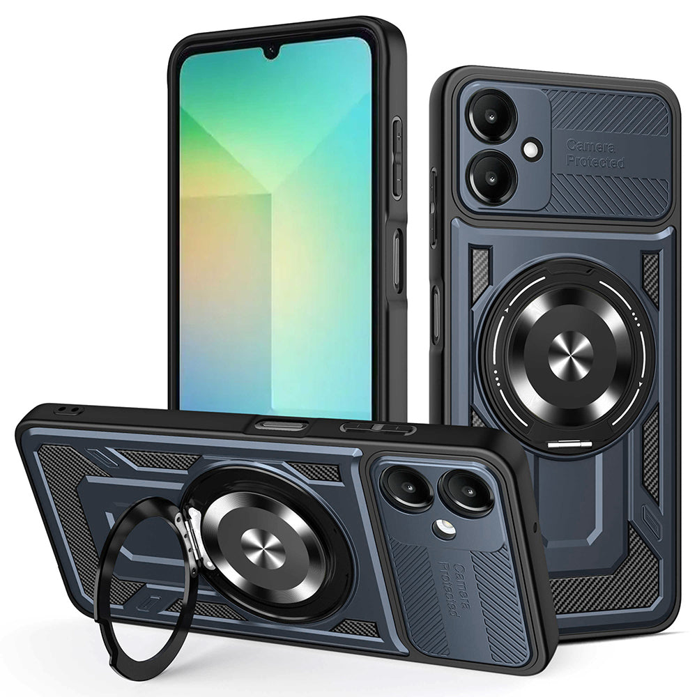 Husă Techsuit RuggedCam MagSafe cu stand Galaxy A06 – Albastru – imagine 1