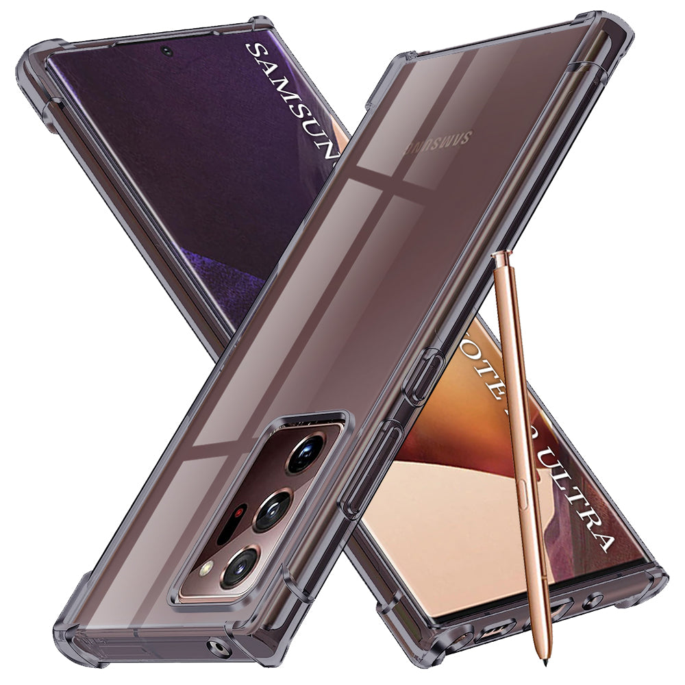 Husă transparentă Techsuit Shockproof Clear Silicone Galaxy Note 20 – Negru fumuriu – imagine 2