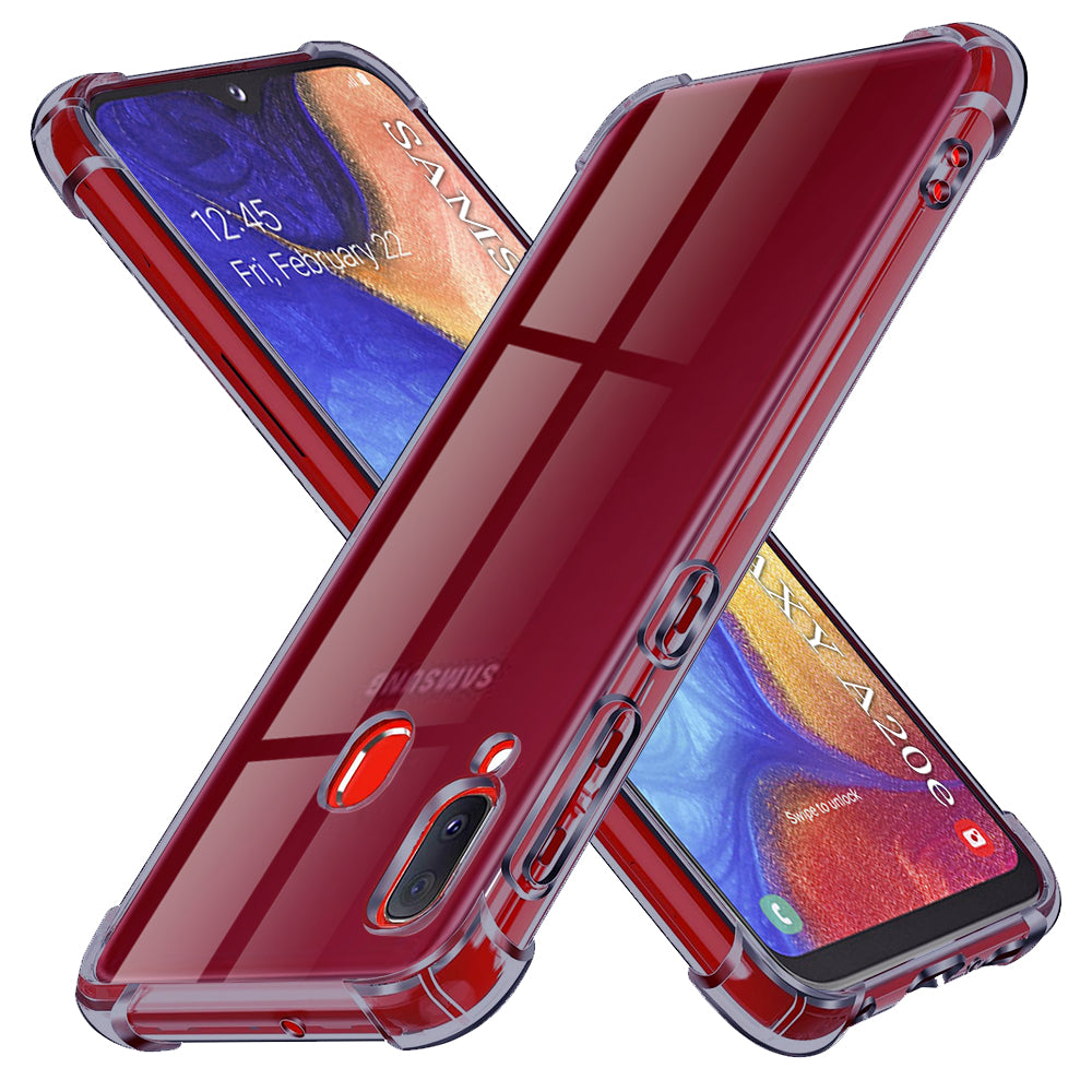Husă transparentă Techsuit Shockproof Clear Silicone Galaxy A20e – Negru fumuriu – imagine 2