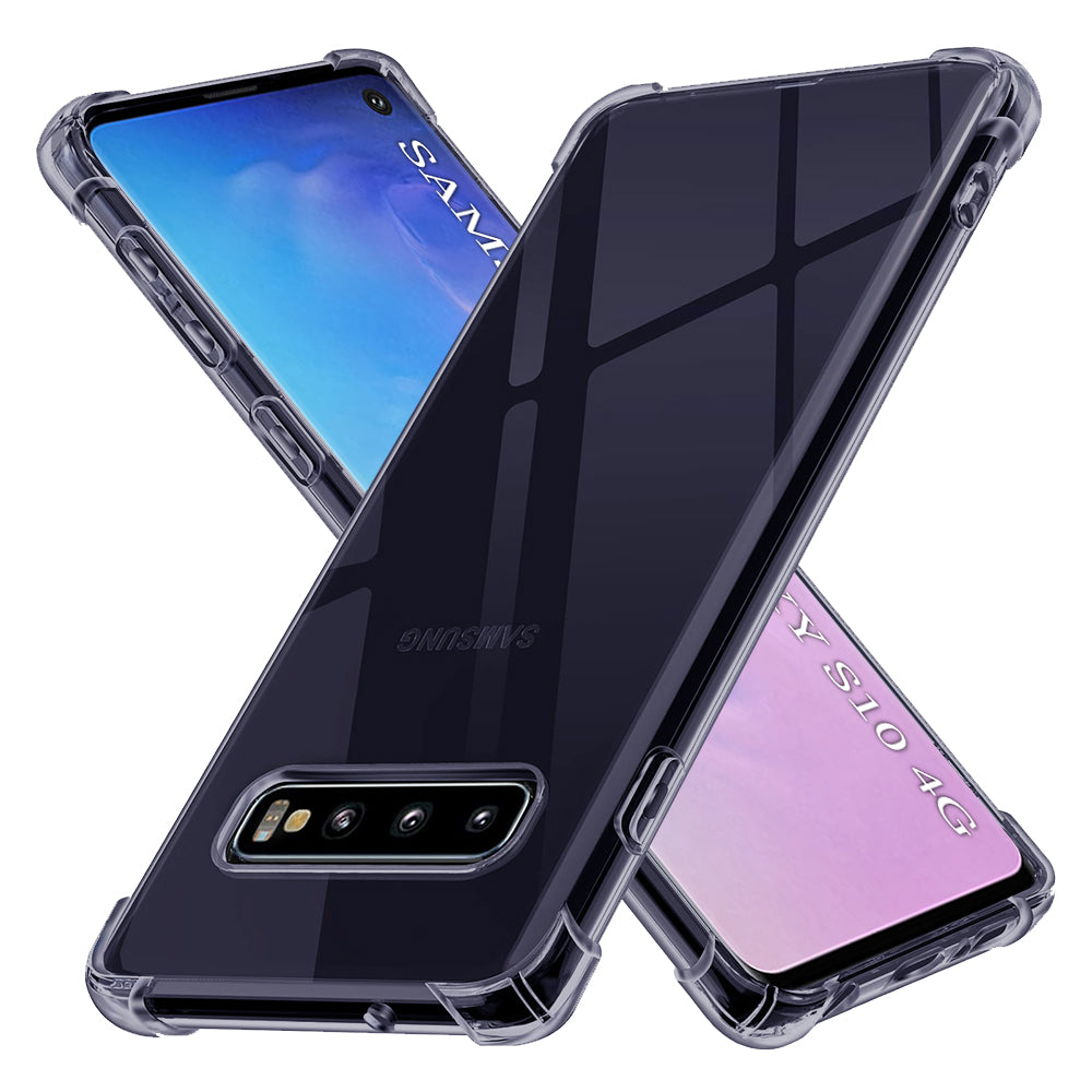 Husă transparentă Techsuit Shockproof Clear Silicone Galaxy S10 – Negru fumuriu – imagine 2