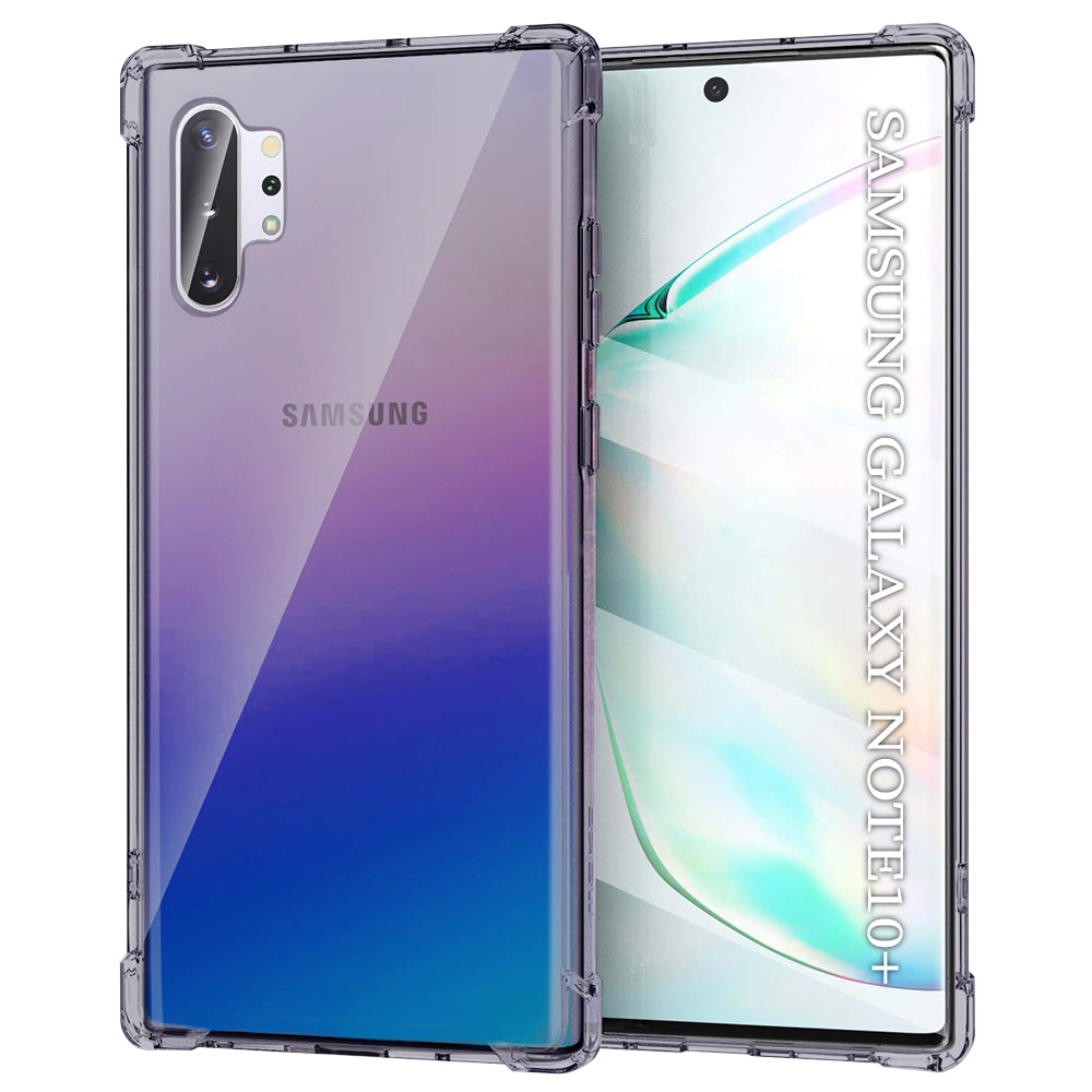 Husă transparentă Techsuit Shockproof Clear Silicone Galaxy Note 10 – Negru fumuriu – imagine 3