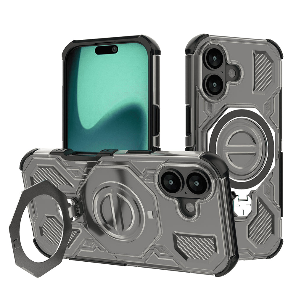 Husă iPhone 16 Techsuit Carbon Shield PRO, negru fumuriu – imagine 1
