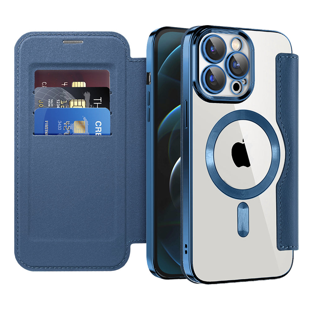 Husă flip Techsuit SmartMag Book iPhone 12 Pro Max – Albastru – imagine 13