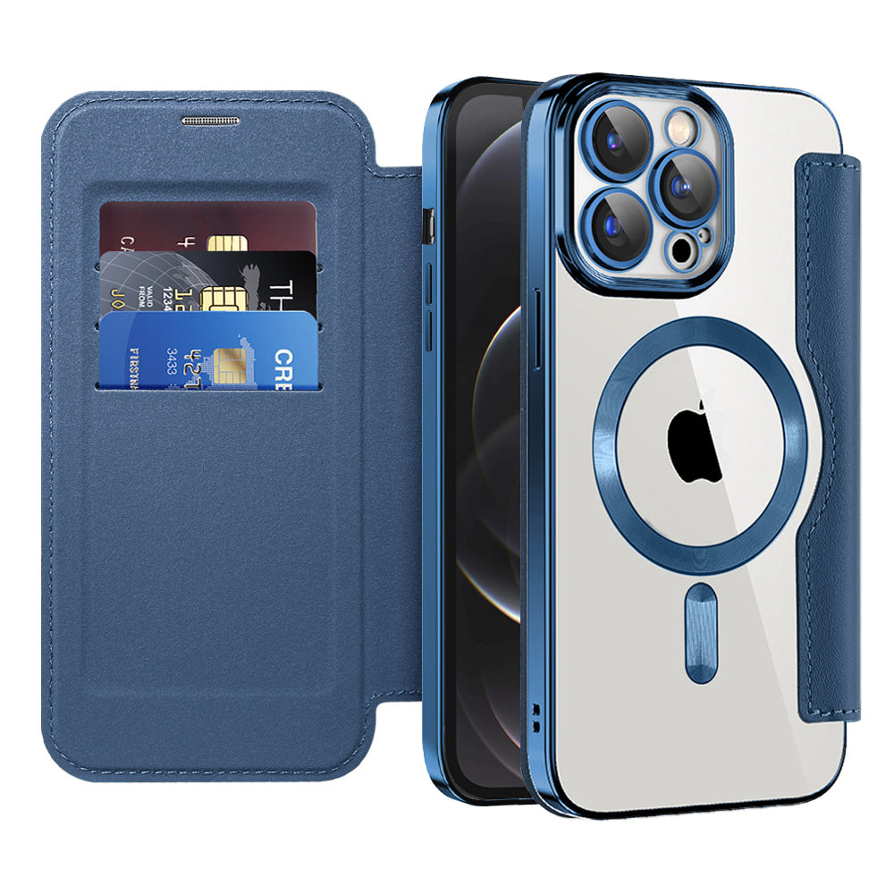 Husă flip Techsuit SmartMag Book iPhone 12 Pro – Albastru – imagine 9