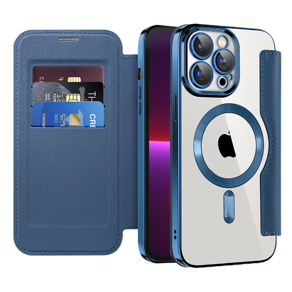 Husă flip Techsuit SmartMag Book iPhone 13 Pro – Albastru – imagine 11