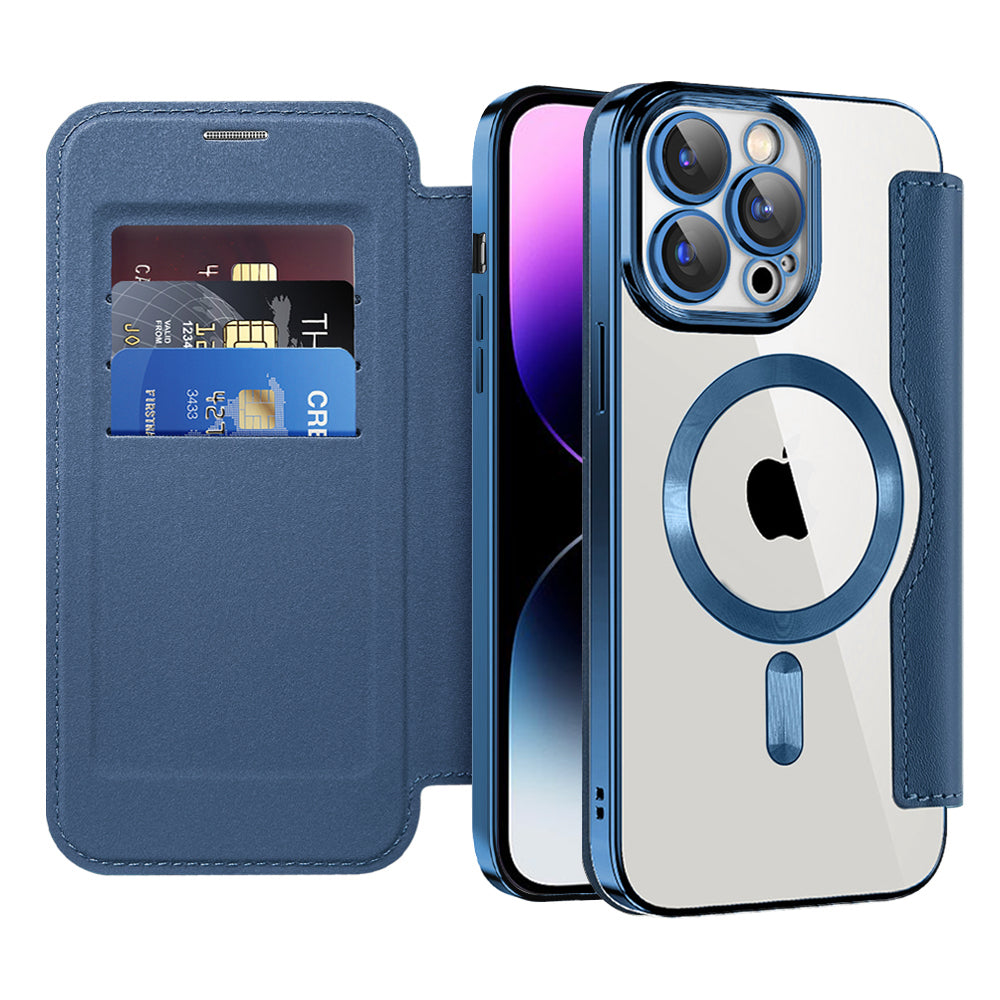 Husă flip Techsuit SmartMag Book iPhone 14 Pro Max – Albastru – imagine 9