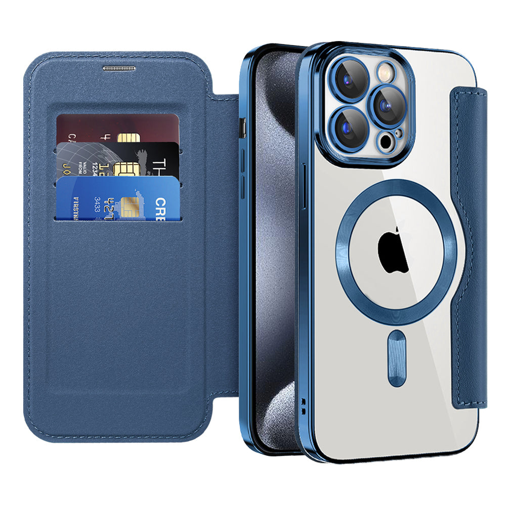 Husă Techsuit SmartMag Book Case iPhone 15 Pro – Albastru – imagine 5