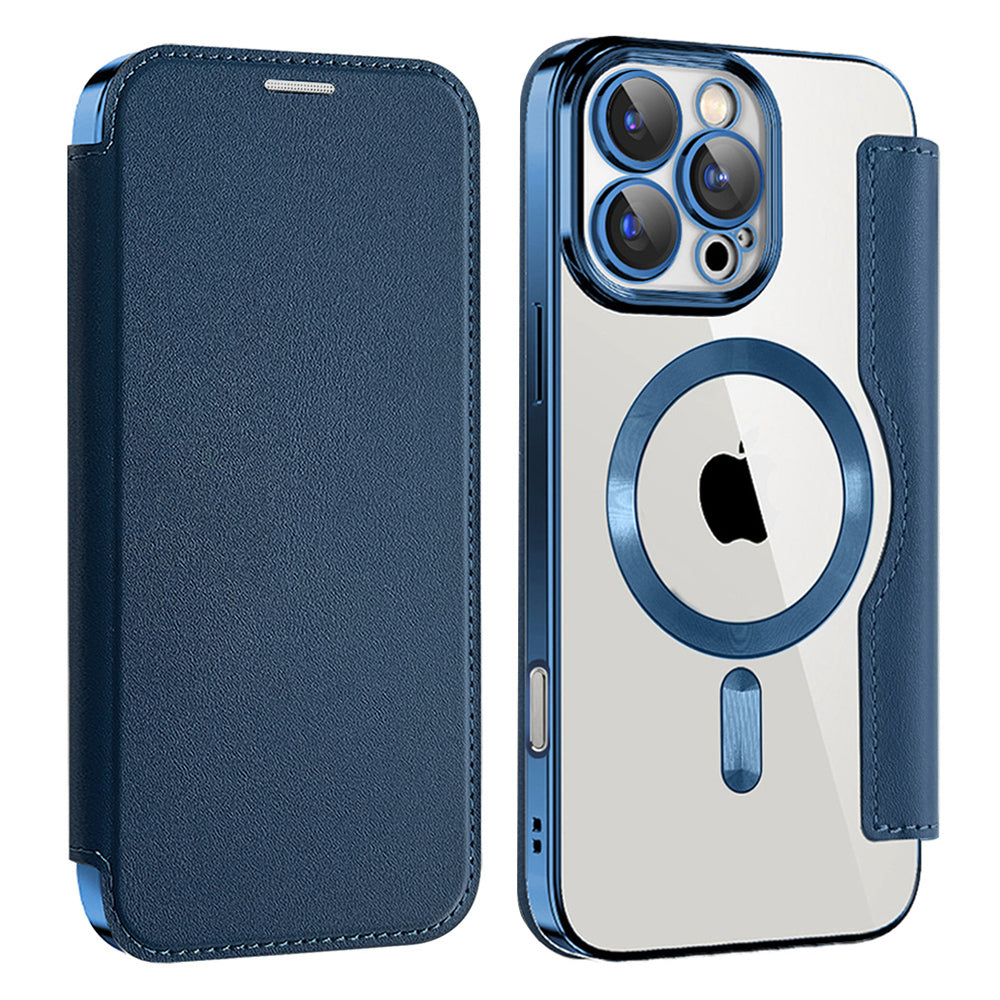 Husă flip Techsuit SmartMag Book iPhone 16 Pro – Albastru – imagine 2
