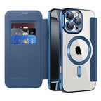 Husă flip Techsuit SmartMag Book iPhone 16 Pro – Albastru – imagine 1