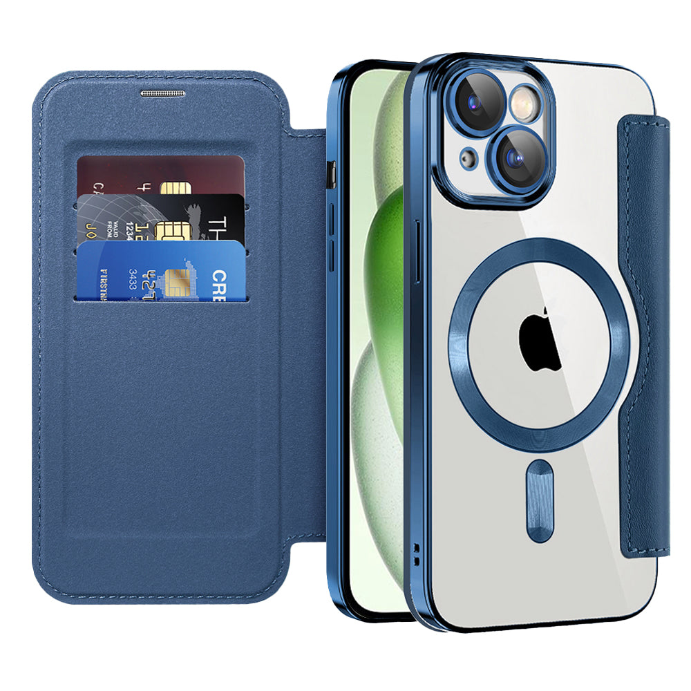 Husă Techsuit SmartMag Book Case iPhone 15 Plus – Albastru – imagine 5