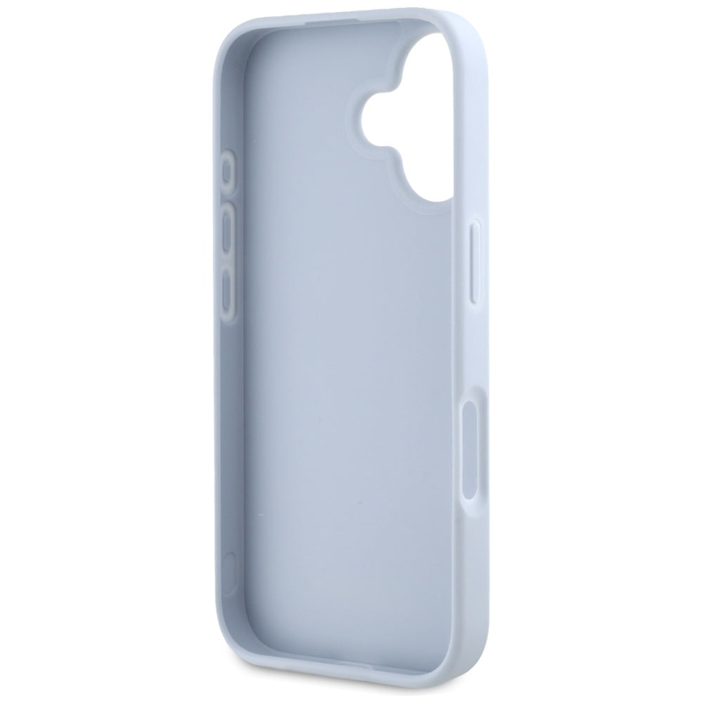 Husă Guess iPhone 16 Grained Big 4G Logo Small Classic Logo, albastru – imagine 4