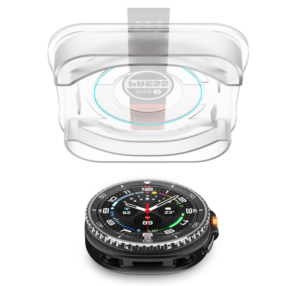 Set 2 folii de sticlă Spigen Glas.tR EZ Fit Samsung Galaxy Watch8 Classic – imagine 4