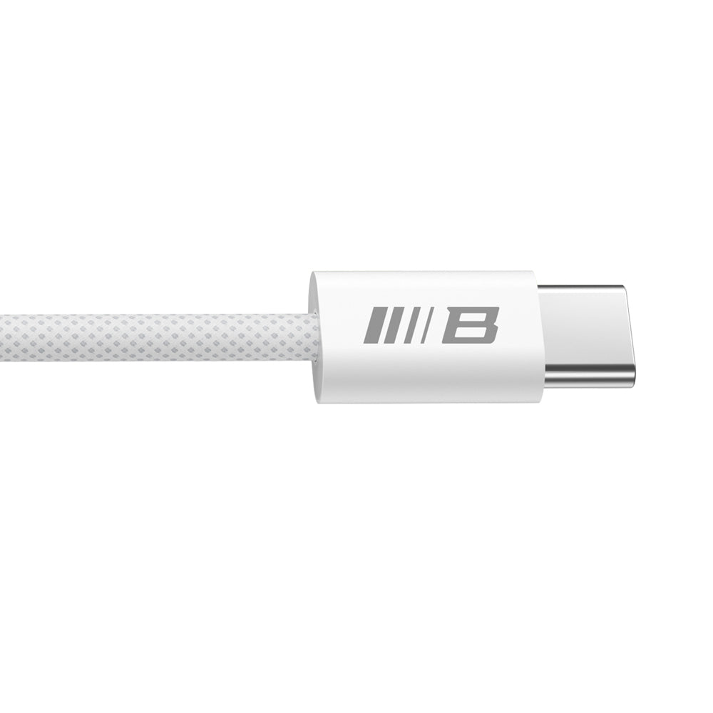 Cablu Blueo USB-C la USB-C împletit, 1,2 m, alb – imagine 3