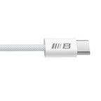 Cablu Blueo USB-C la USB-C împletit, 1,2 m, alb – imagine 3