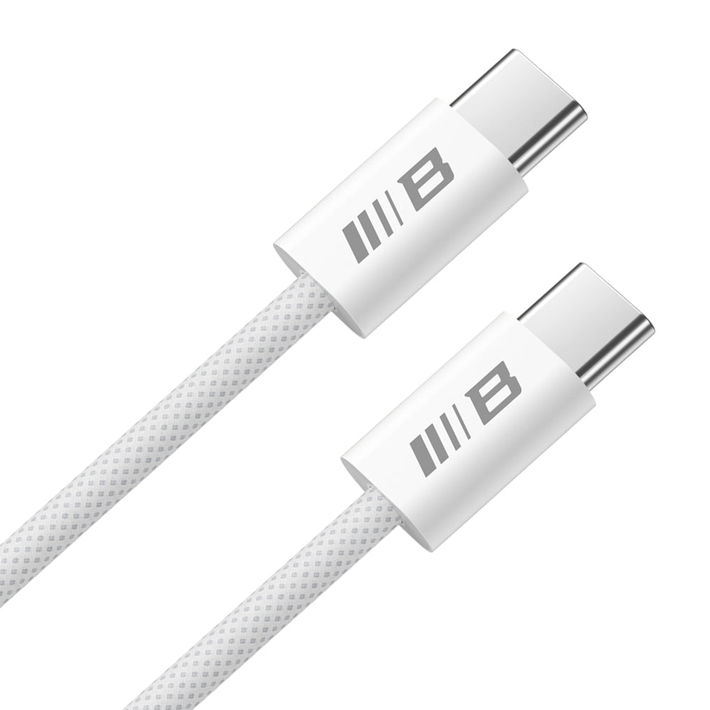 Cablu Blueo USB-C la USB-C împletit, 1,2 m, alb – imagine 2
