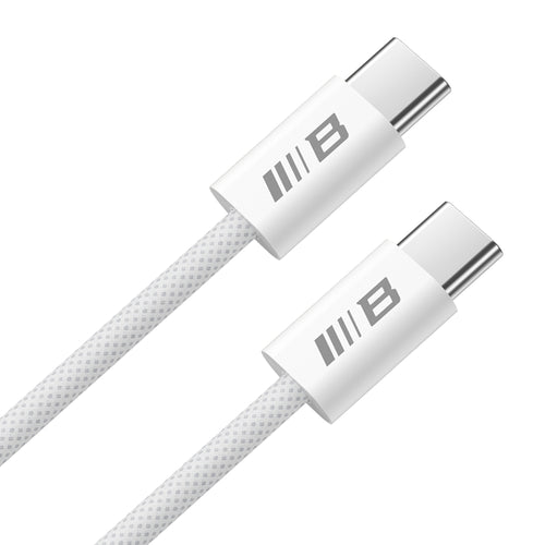 Cablu Blueo USB-C la USB-C împletit, 1,2 m, alb – imagine 2
