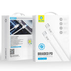 Cablu Blueo USB-C la USB-C împletit, 1,2 m, alb – imagine 4
