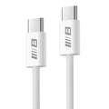 Cablu Blueo USB-C la USB-C împletit, 1,2 m, alb – imagine 1