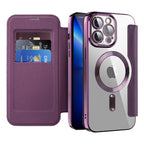 Husă flip Techsuit SmartMag Book iPhone 13 Pro Max – Mov – imagine 7