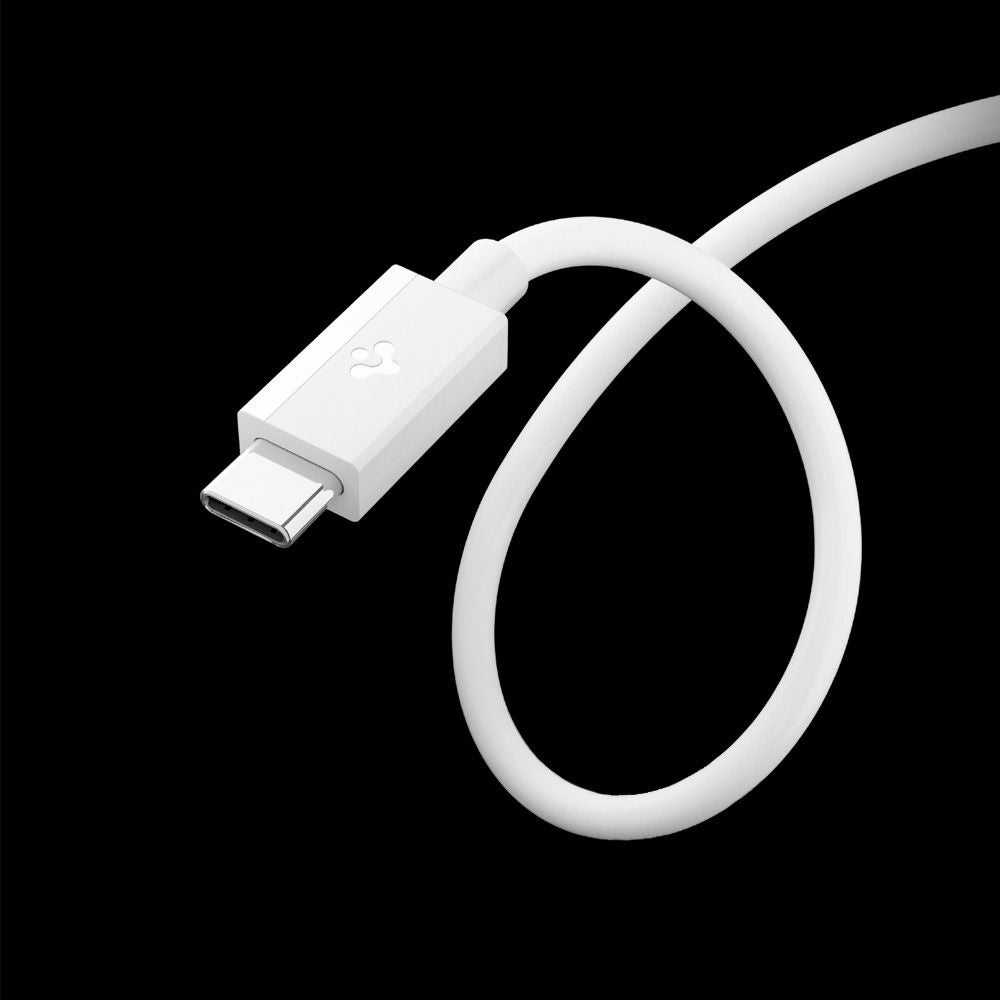 Cablu Spigen Essential EB6010CC USB-C la USB-C 60W, 1 m – Alb – imagine 8