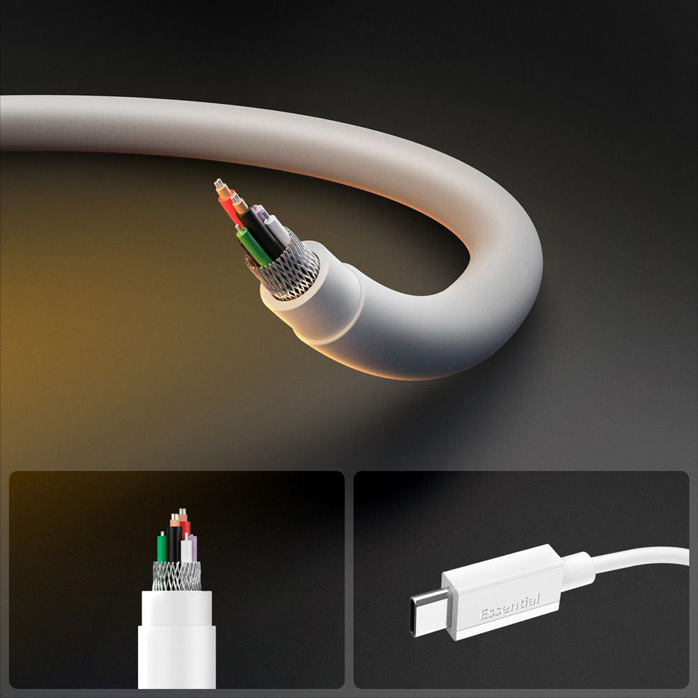 Cablu Spigen Essential EB6020CC USB-C la USB-C 2 m – Alb – imagine 13