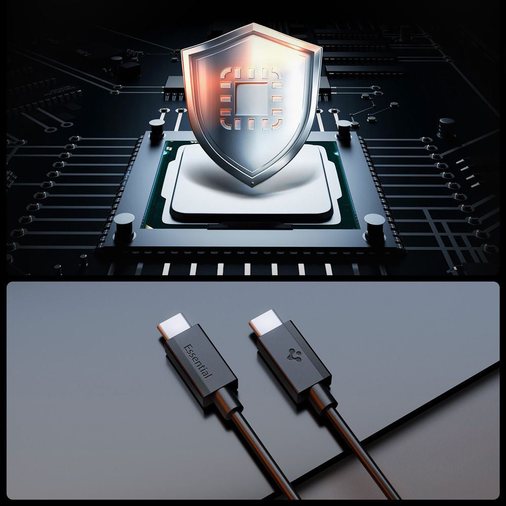 Cablu Spigen Essential EB6020CC USB-C la USB-C 2 m – Negru – imagine 5