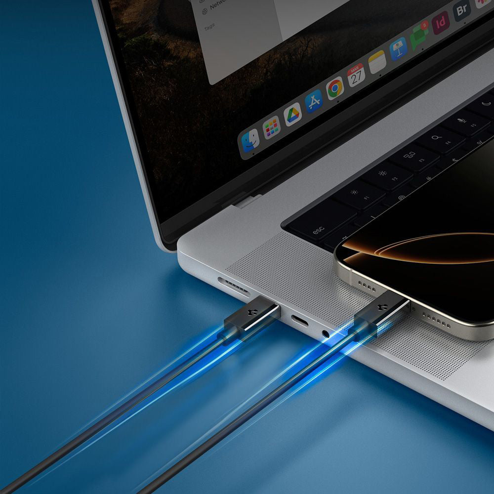 Cablu Spigen Essential EB6020CC USB-C la USB-C 2 m – Negru – imagine 4
